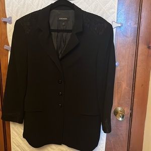 Escada Rare Vintage Black Jacket With Lace Detail